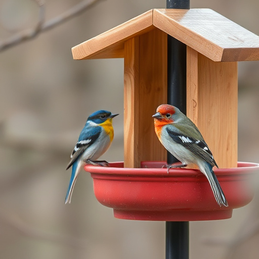 Small bird feeding platform with seed tray