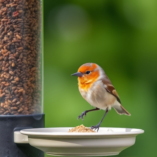 Small bird-friendly garden feeding station