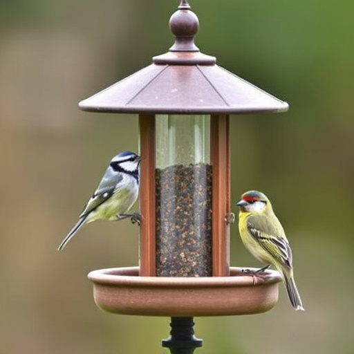 Small bird-friendly garden feeding station
