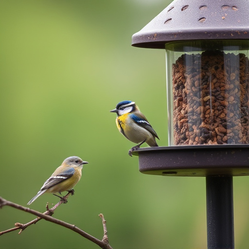 Small bird-friendly garden feeding station