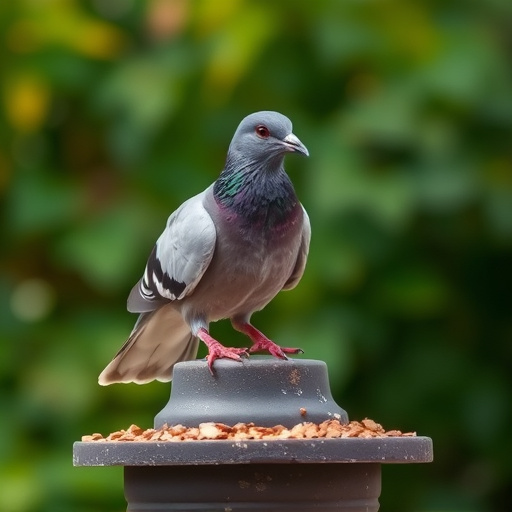 Small bird seed feeder with pigeon guard