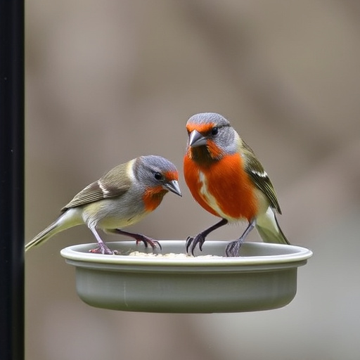 Small bird seed feeder with pigeon guard
