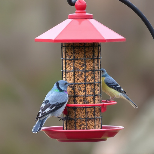 Small bird seed feeder with pigeon guard