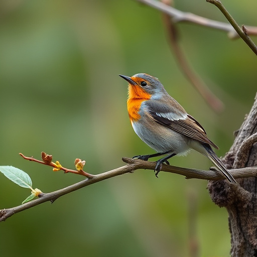Small birds eating at garden station