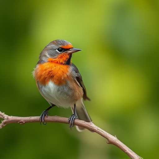 Small birds eating juicy summer fruits