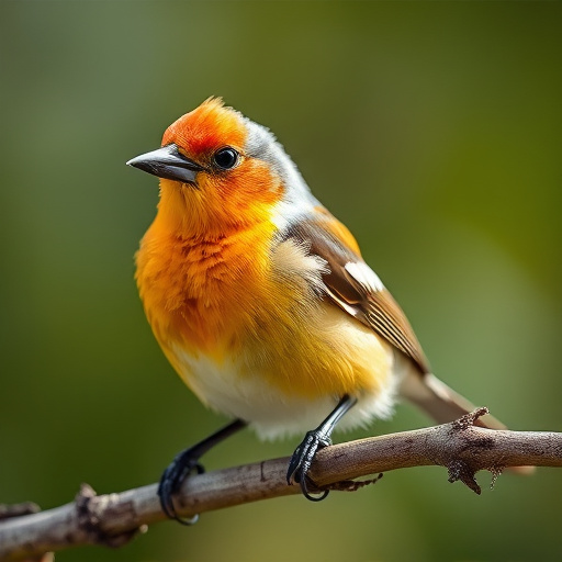 Small birds eating juicy summer fruits