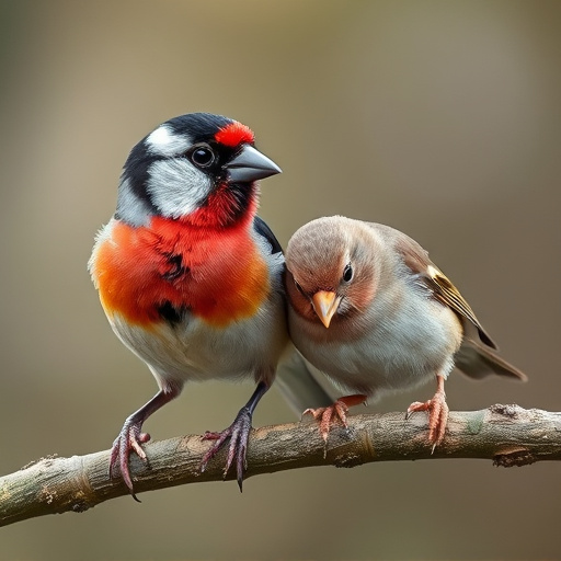 Small birds eating seed from tray