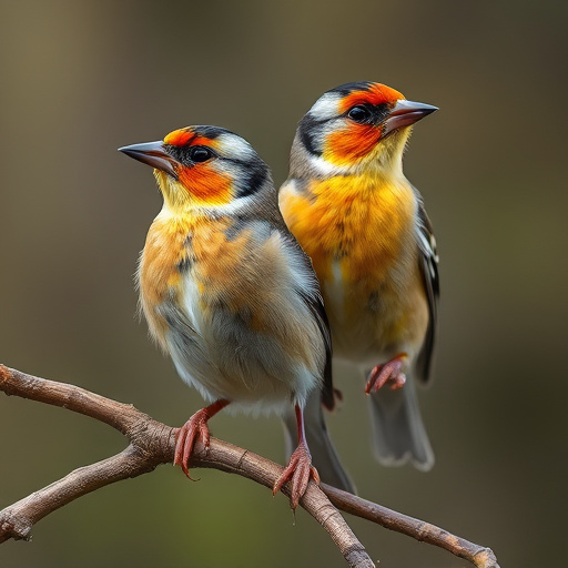 Small birds eating seed from tray