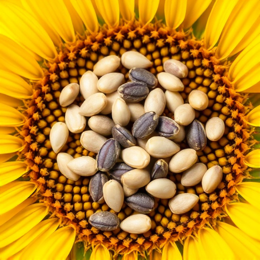 Small birds feeding on sunflower hearts