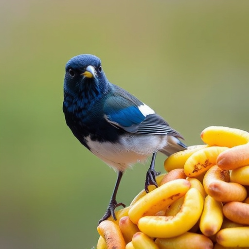 Small birds pecking at niger seeds