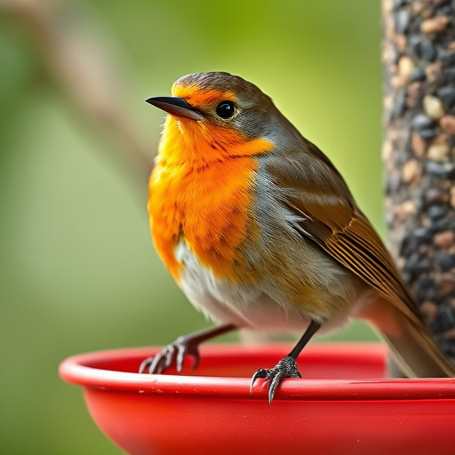 Small birds pecking at seed assortment