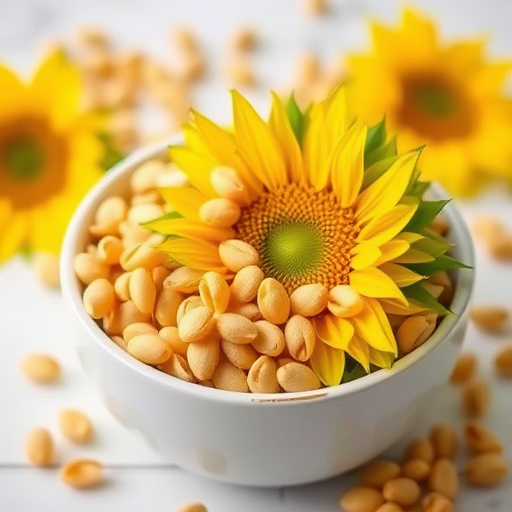Small garden birds eating sunflower hearts