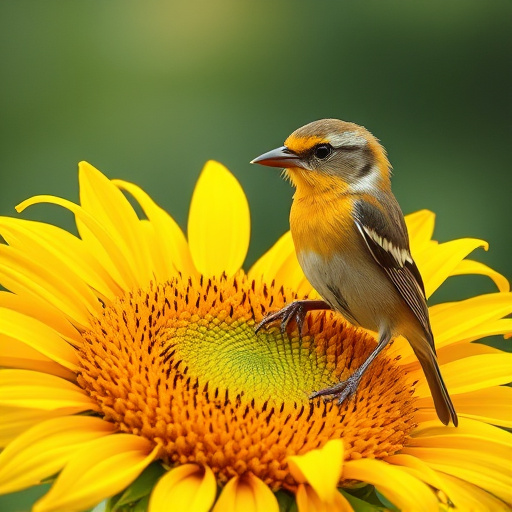 Sparrow enjoying sunflower hearts in garden