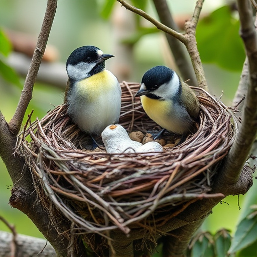 Sparrow leaving an abandoned nest