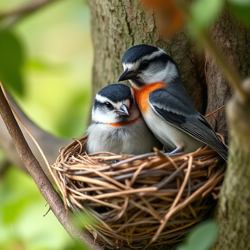 Sparrow leaving an abandoned nest