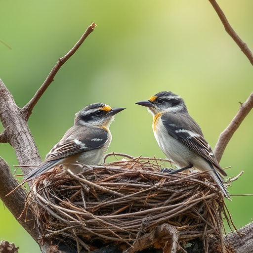 Sparrow leaving an abandoned nest