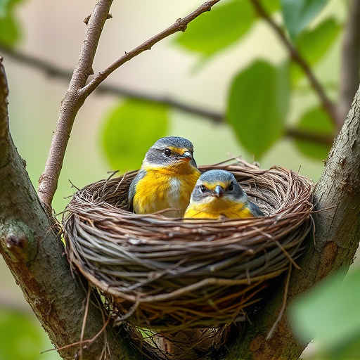 Sparrow leaving an abandoned nest