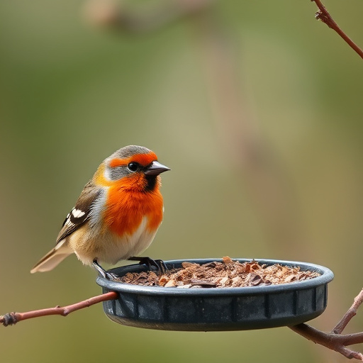 Sparrows feeding on millet seeds