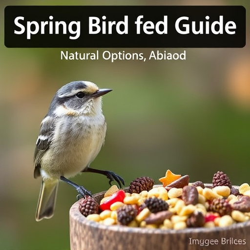 Spring garden birds eating fruit slices