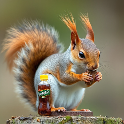 Squirrel caught trying to reach feeder