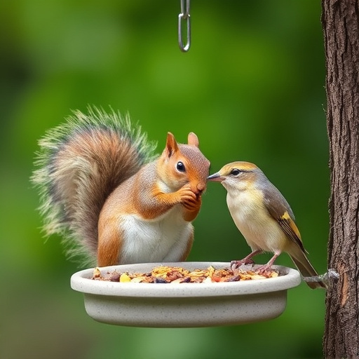 Squirrel-proof feeder with seed compartment