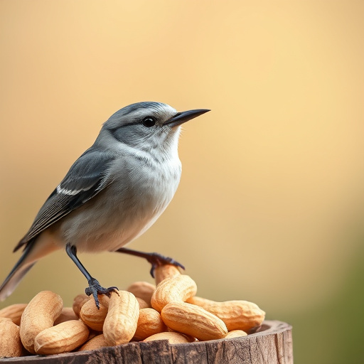 Squirrel-proof peanut feeder hanging in garden