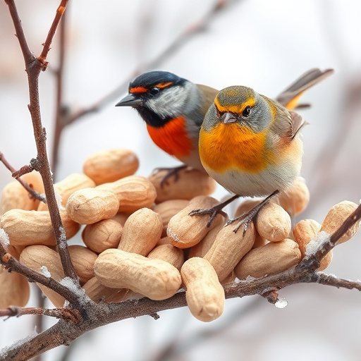 Squirrel-proof peanut feeder in garden
