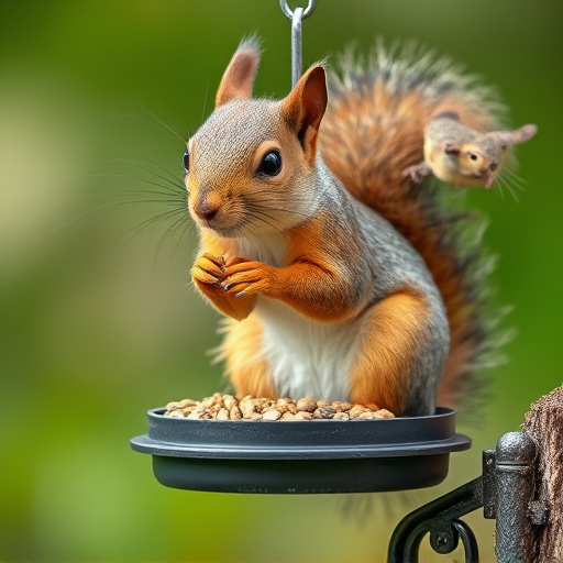 Squirrel trying to access secured feeder