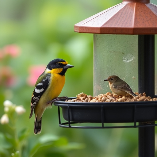 Squirrels kept away by feeder baffle