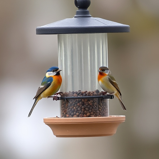 Squirrels near autumn bird food