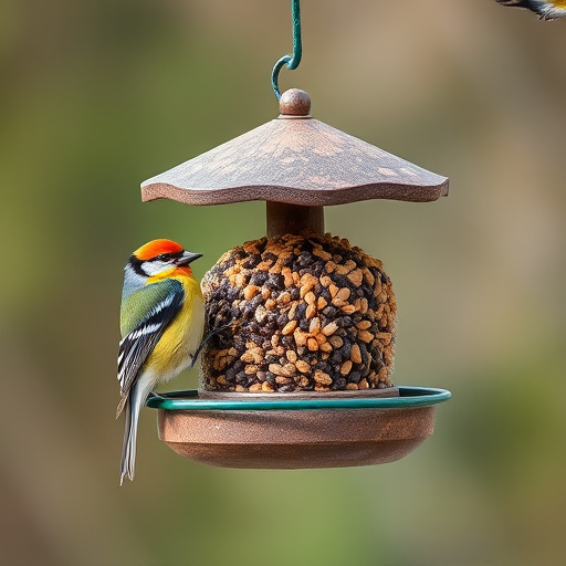 Suet balls dangling from tree branch