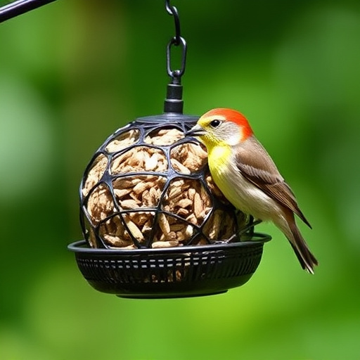 Suet balls dangling from tree branch