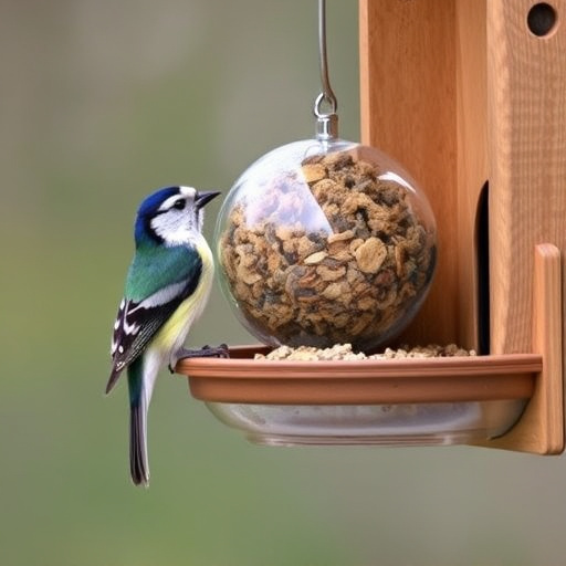 Suet balls stacked inside wire feeder cage