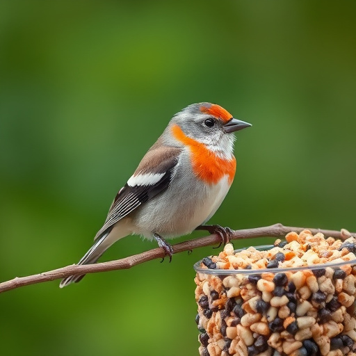 Suet cubes scattered on bird table outdoors