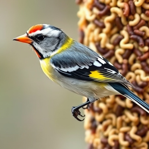 Suet cubes scattered on bird table outdoors