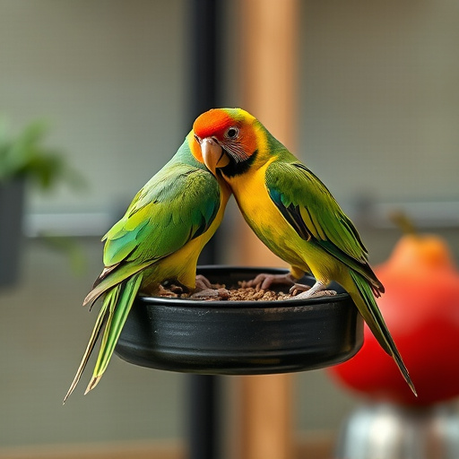 Suet-filled feeder attracting small songbirds