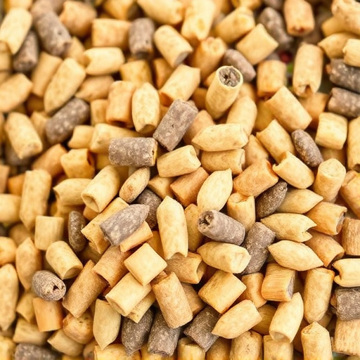 Suet pellets poured into bird feeder