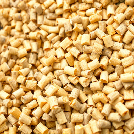 Suet pellets poured into bird feeder