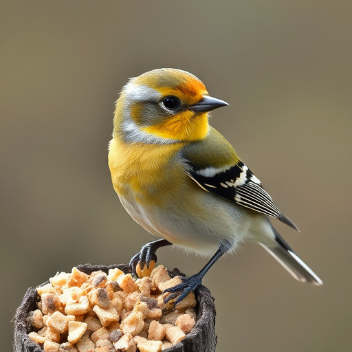 Suet pellets scattered on garden table