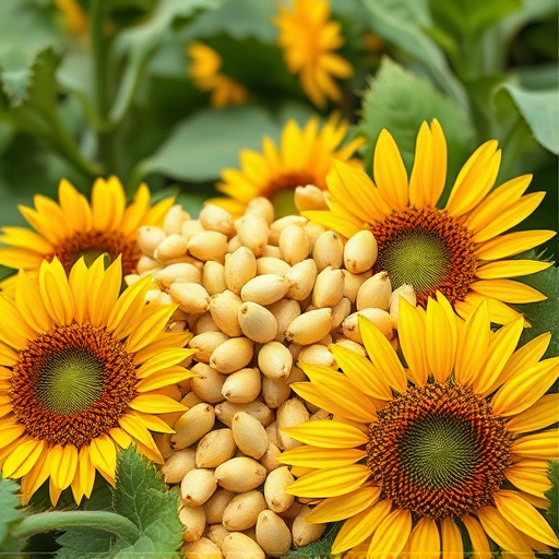 Sunflower hearts in clear plastic bird feeder
