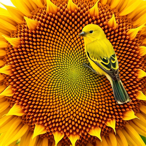 Sunflower hearts in clear plastic bird feeder