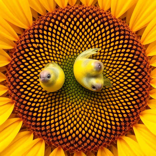 Sunflower hearts in clear plastic bird feeder