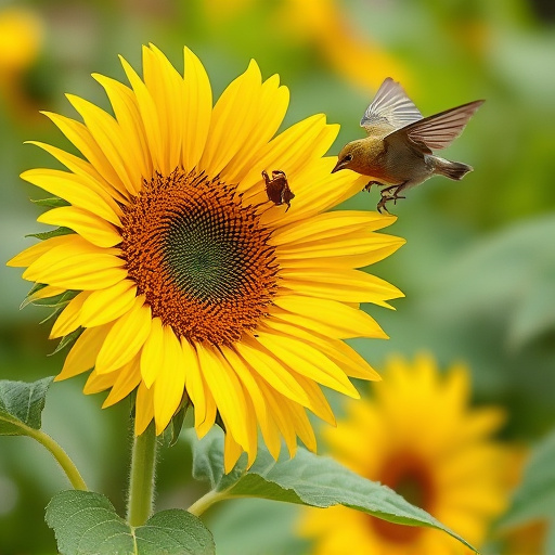 Sunflower hearts in clear plastic bird feeder