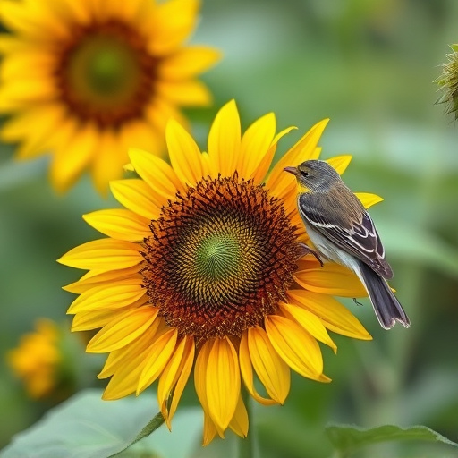 Sunflower hearts in clear plastic bird feeder