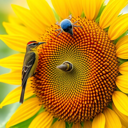Sunflower hearts in clear plastic bird feeder