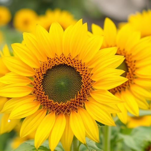 Sunflower hearts in clear plastic bird feeder
