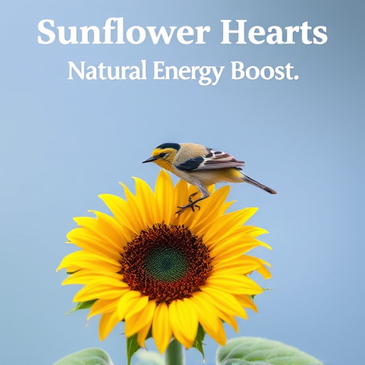 Sunflower hearts in hanging mesh feeder