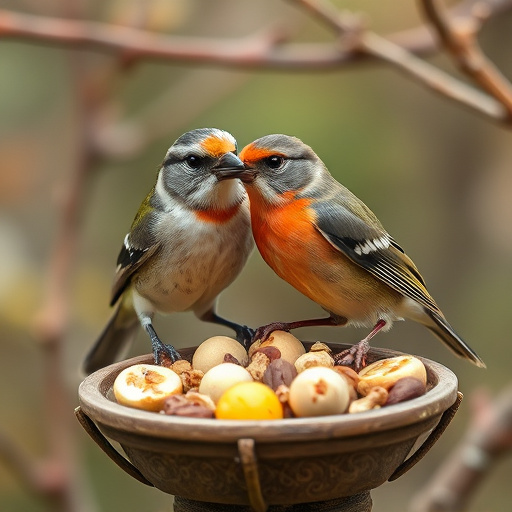 Sunflower hearts in hanging seed feeder