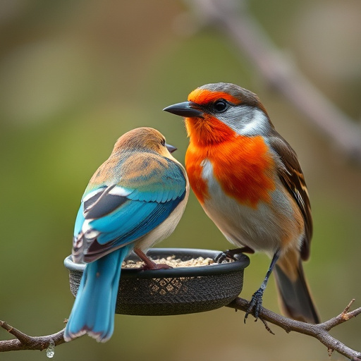 Sunflower hearts in hanging seed feeder