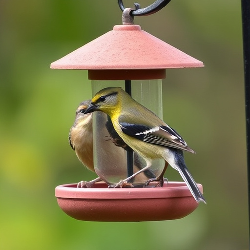 Sunflower hearts poured into bird table tray